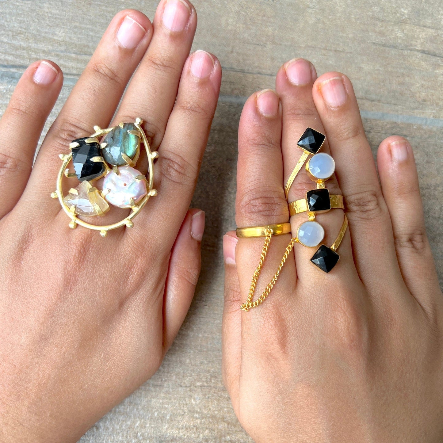 The Enache Black Multi Stone Ring TheEnache