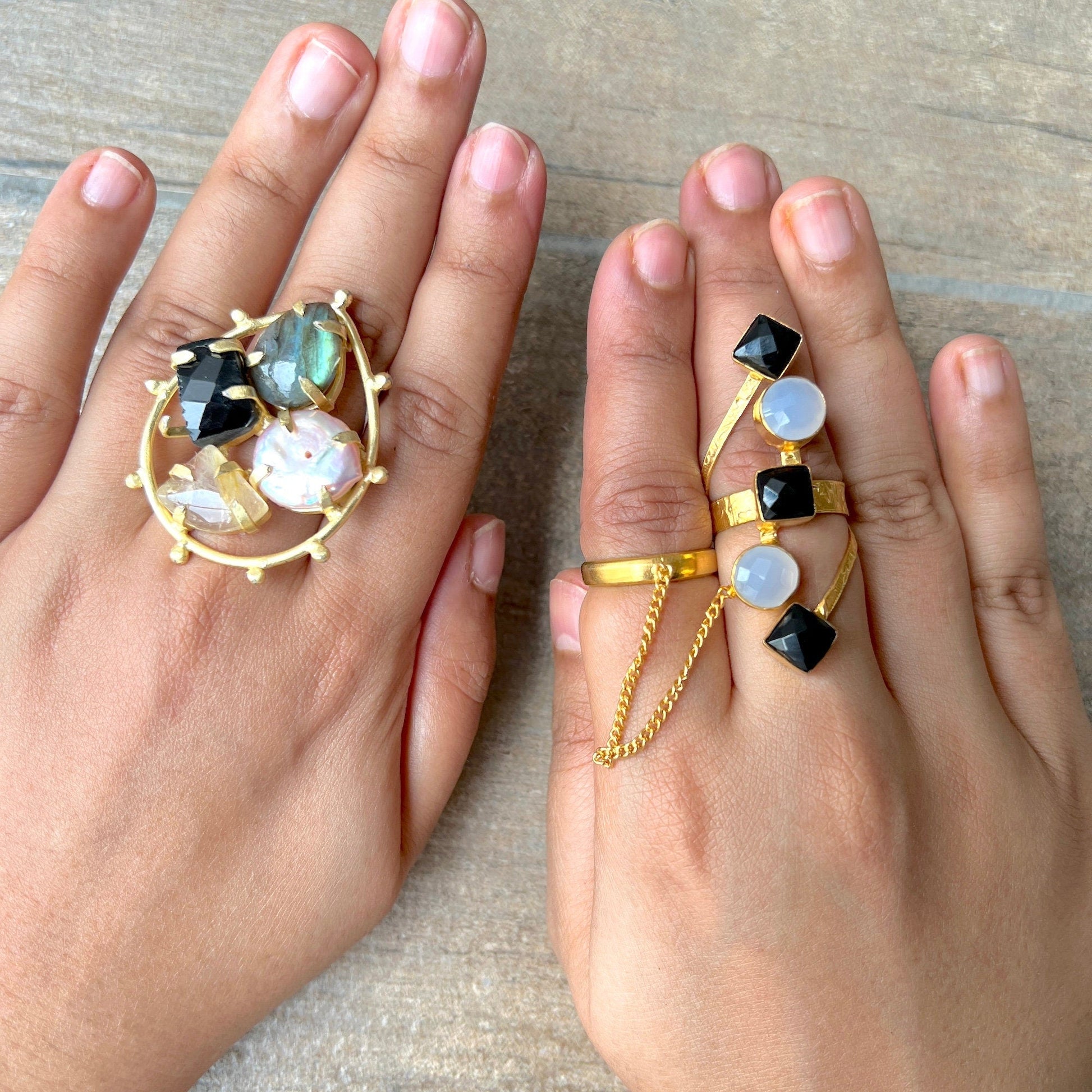 The Enache Black Multi Stone Ring TheEnache
