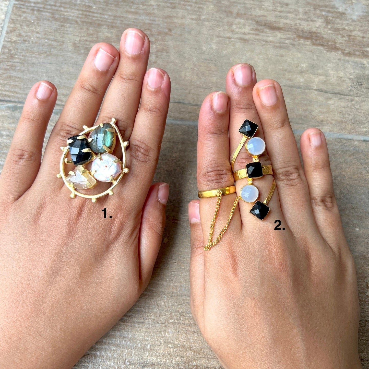 The Enache Black Multi Stone Ring TheEnache