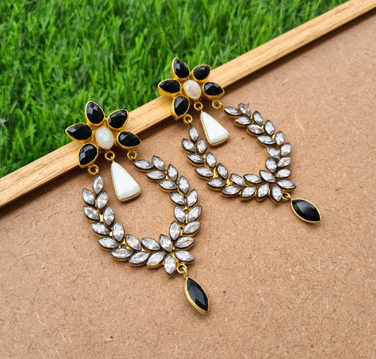 The Enache Black Onyx Flower Earrings TheEnache