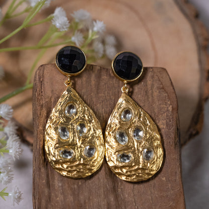 The Enache Black Teardrop Dangle Earrings TheEnache