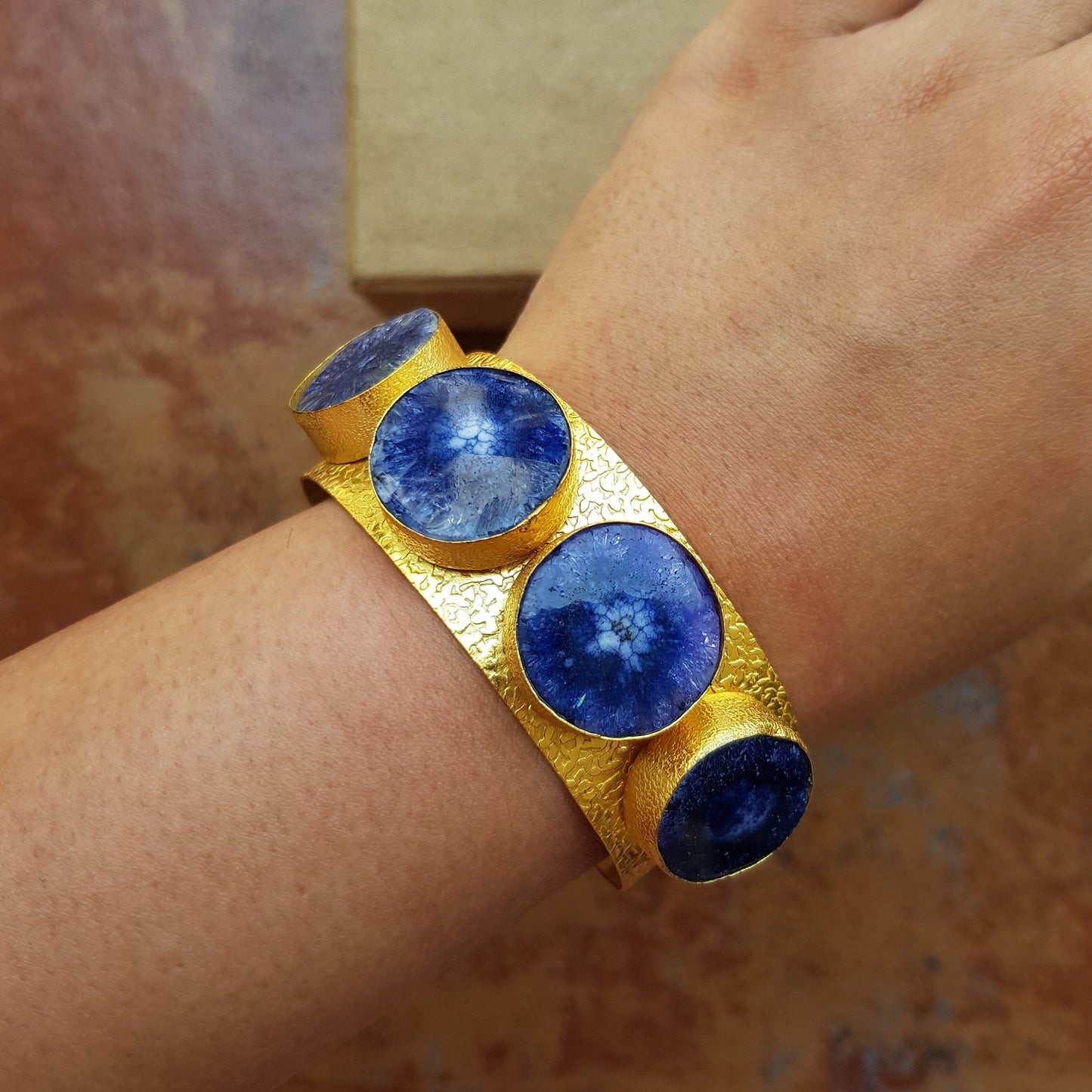 The Enache Blue Agate Cuff Bracelet TheEnache
