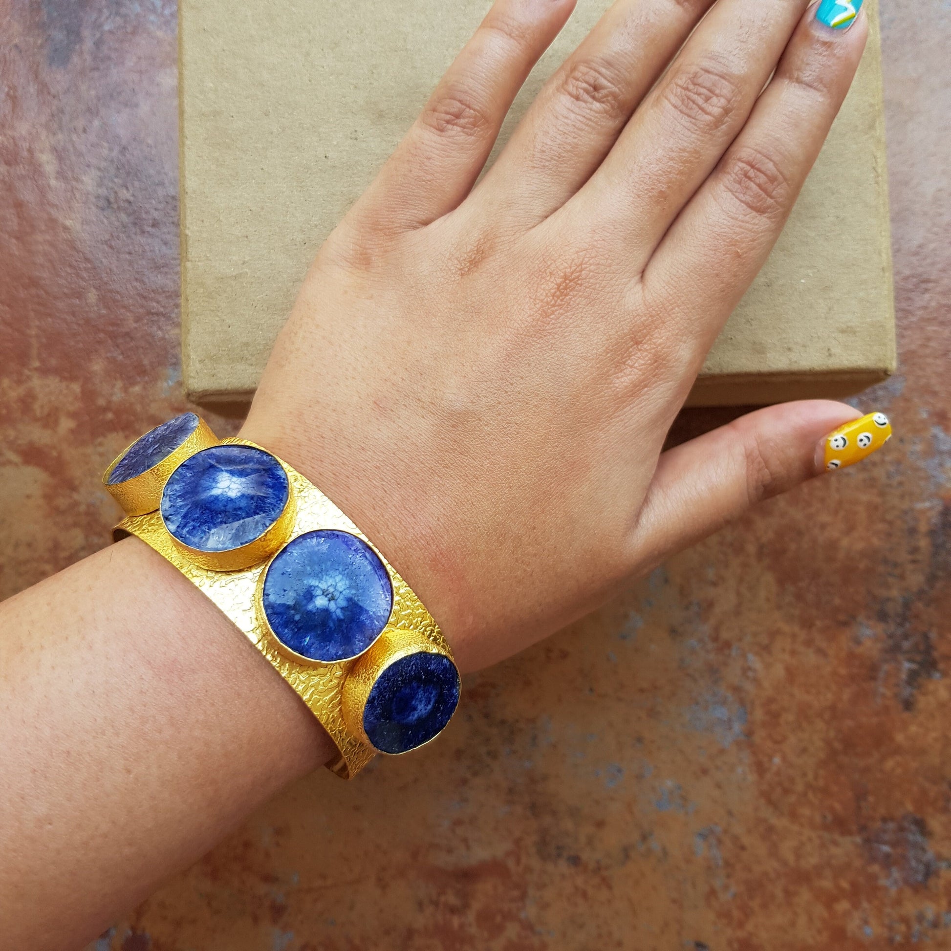 The Enache Blue Agate Cuff Bracelet TheEnache