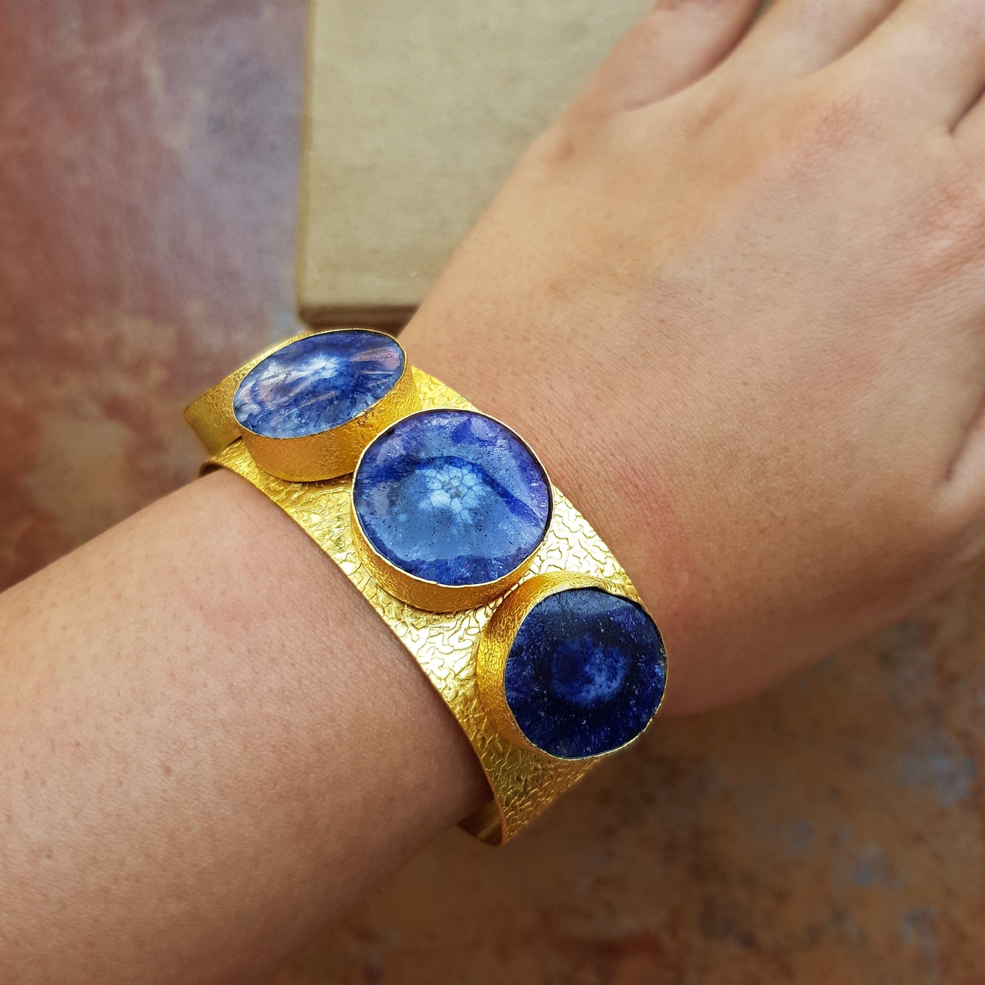 The Enache Blue Agate Cuff Bracelet TheEnache
