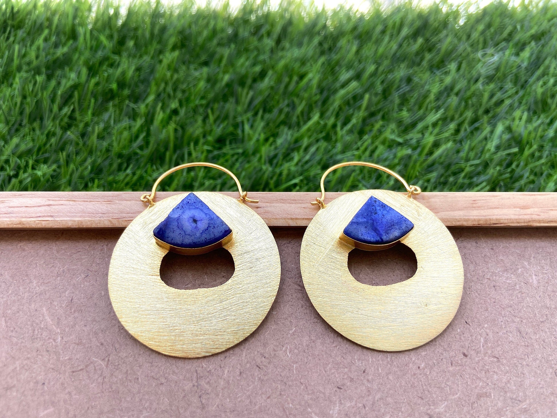 The Enache Blue Agate Druzy Earrings TheEnache