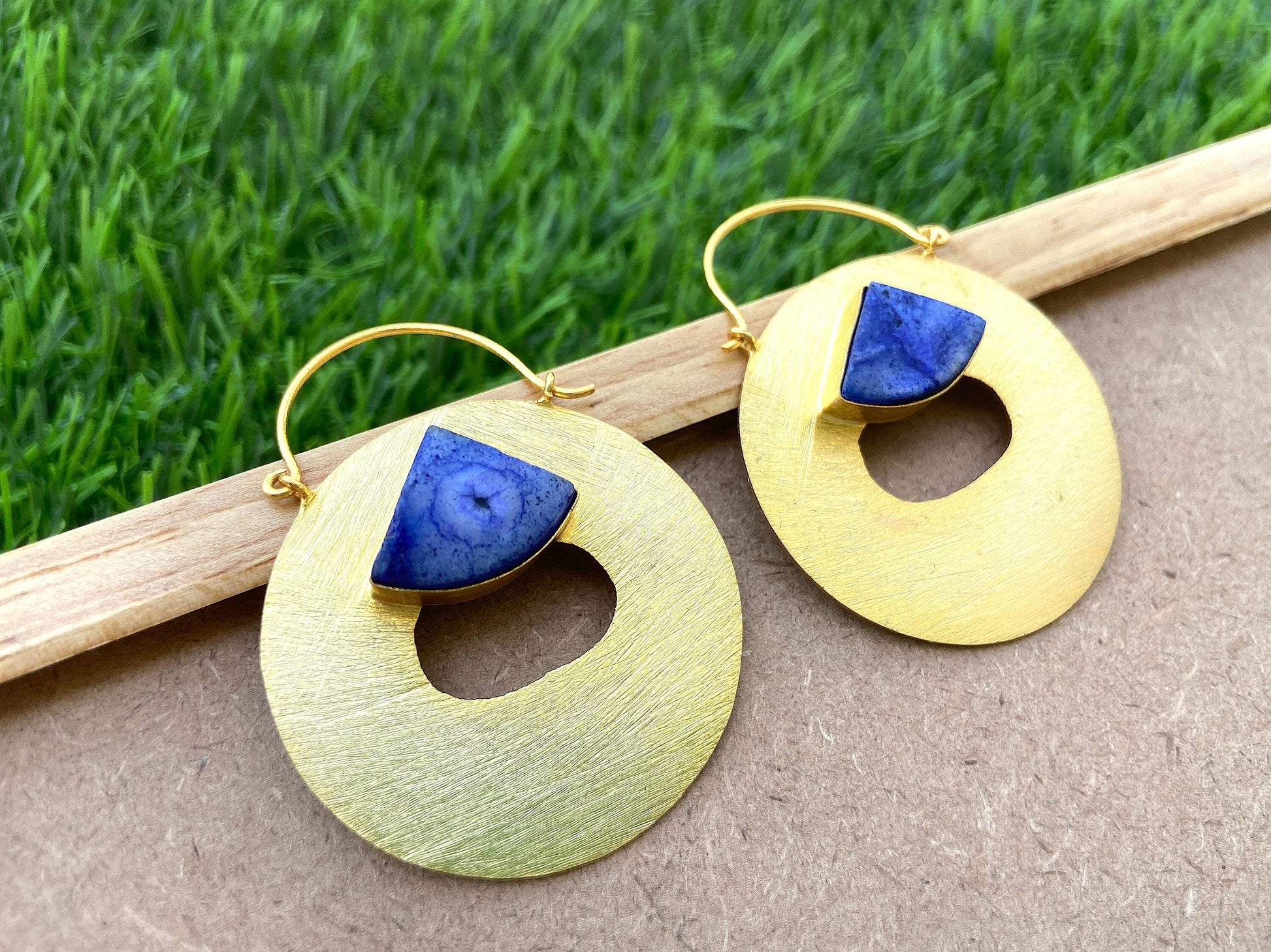 The Enache Blue Agate Druzy Earrings TheEnache
