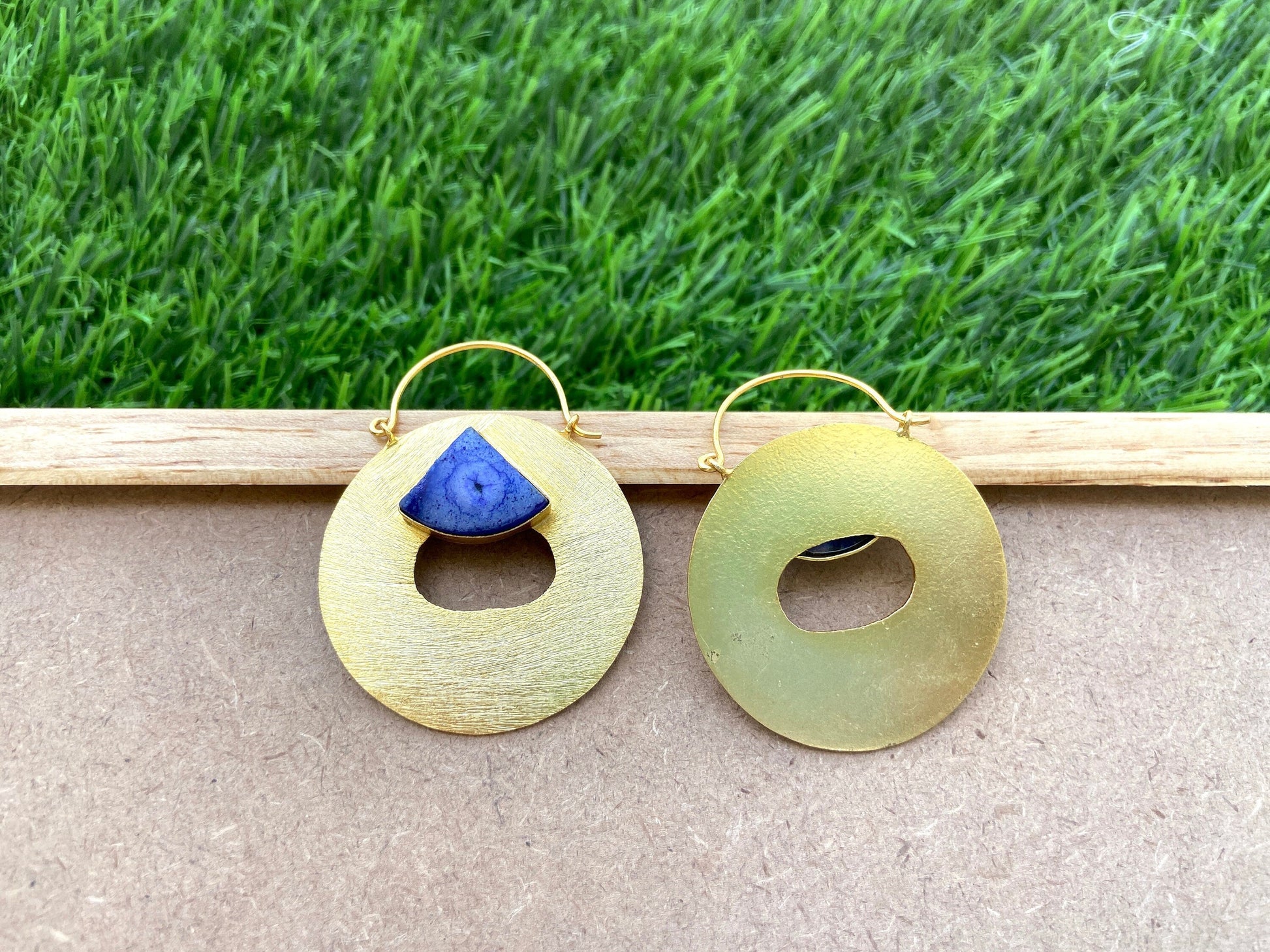 The Enache Blue Agate Druzy Earrings TheEnache
