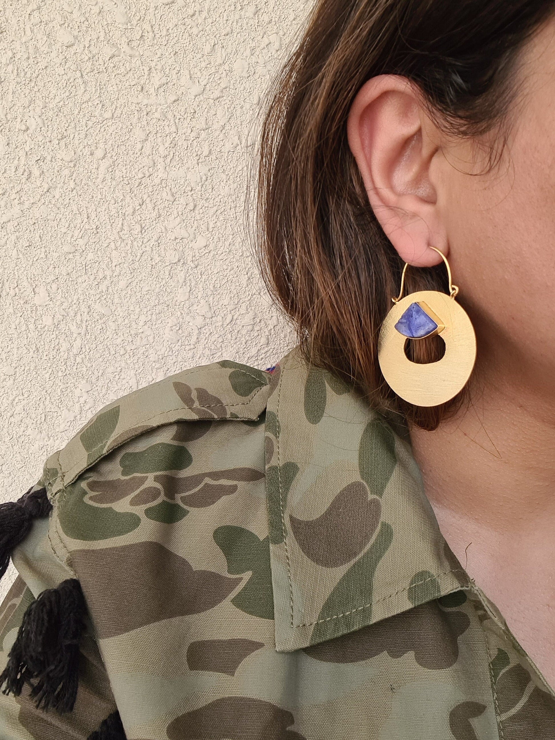 The Enache Blue Agate Druzy Earrings TheEnache