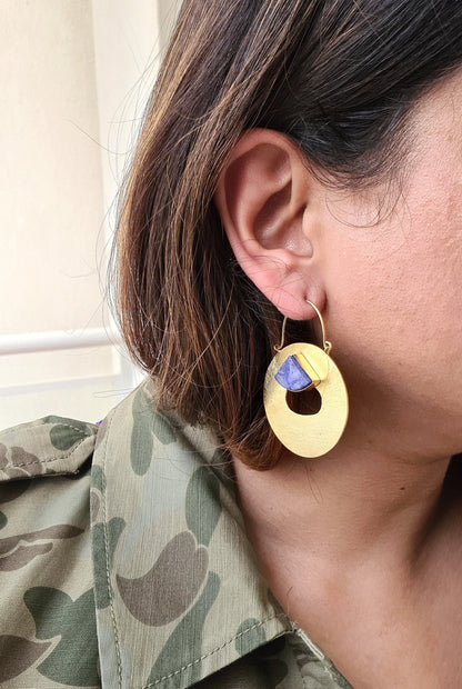 The Enache Blue Agate Druzy Earrings TheEnache