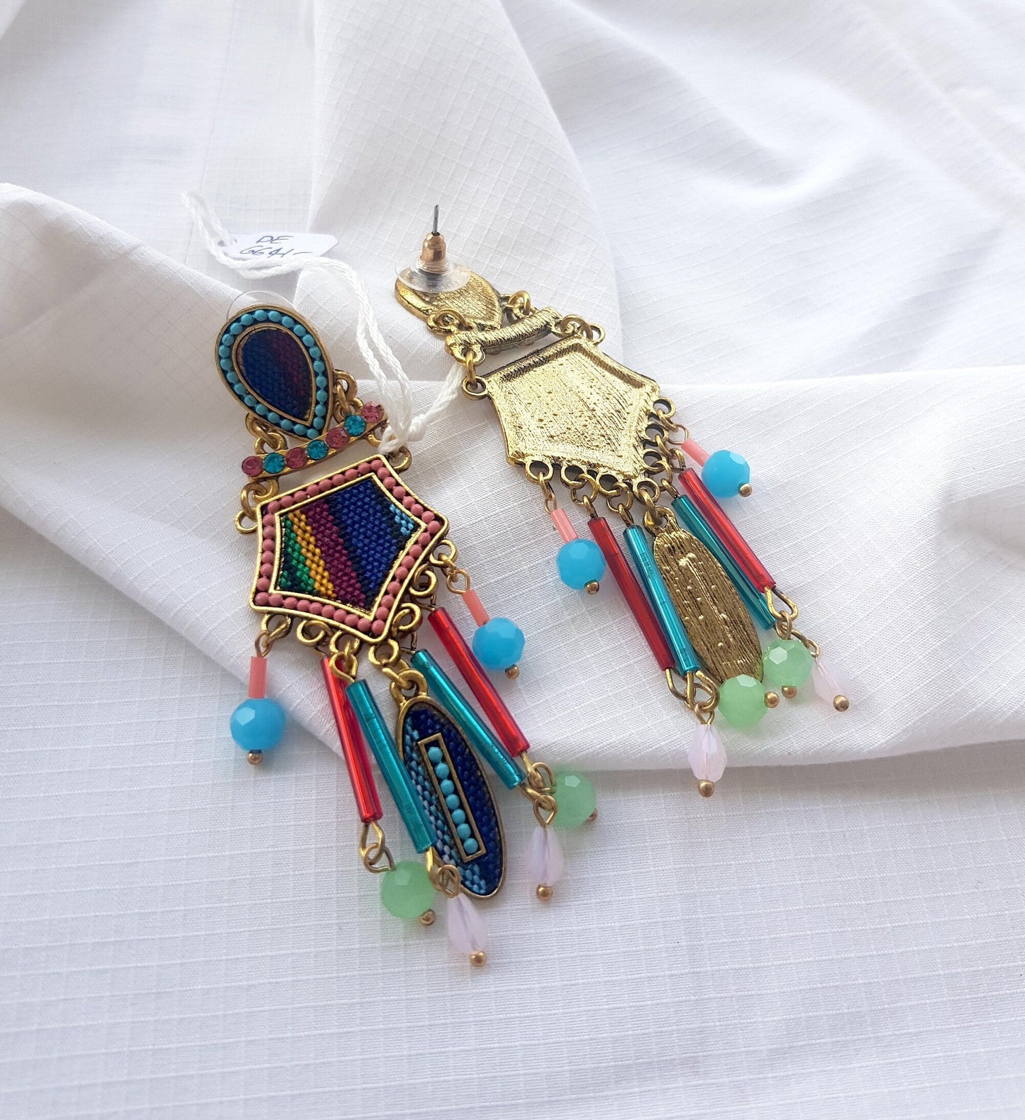 The Enache Blue Beaded Dangle Earrings TheEnache