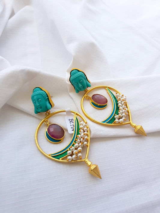 The Enache Blue Buddha Earrings TheEnache
