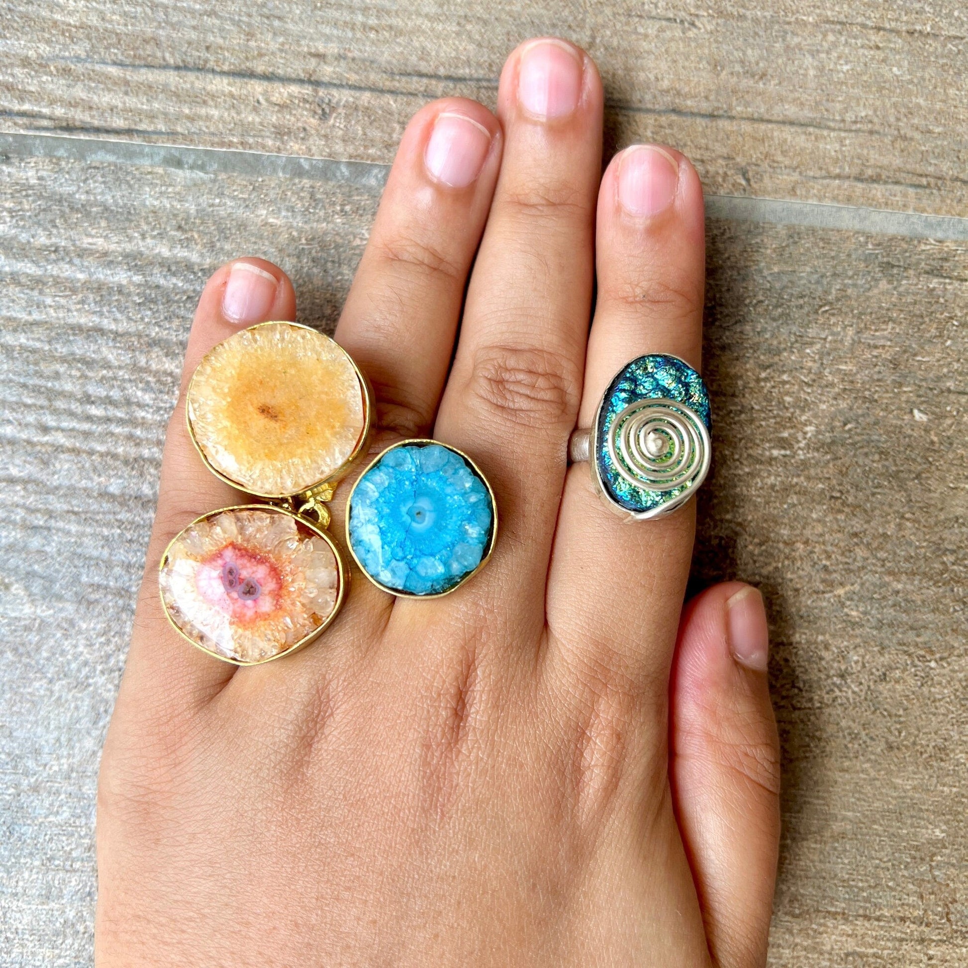 The Enache Blue Druzy Statement Ring TheEnache
