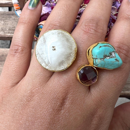 The Enache Blue White Agate Ring TheEnache