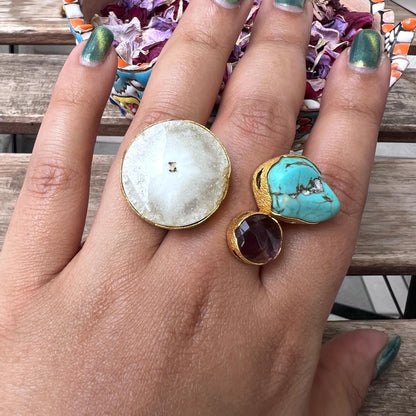 The Enache Blue White Agate Ring TheEnache