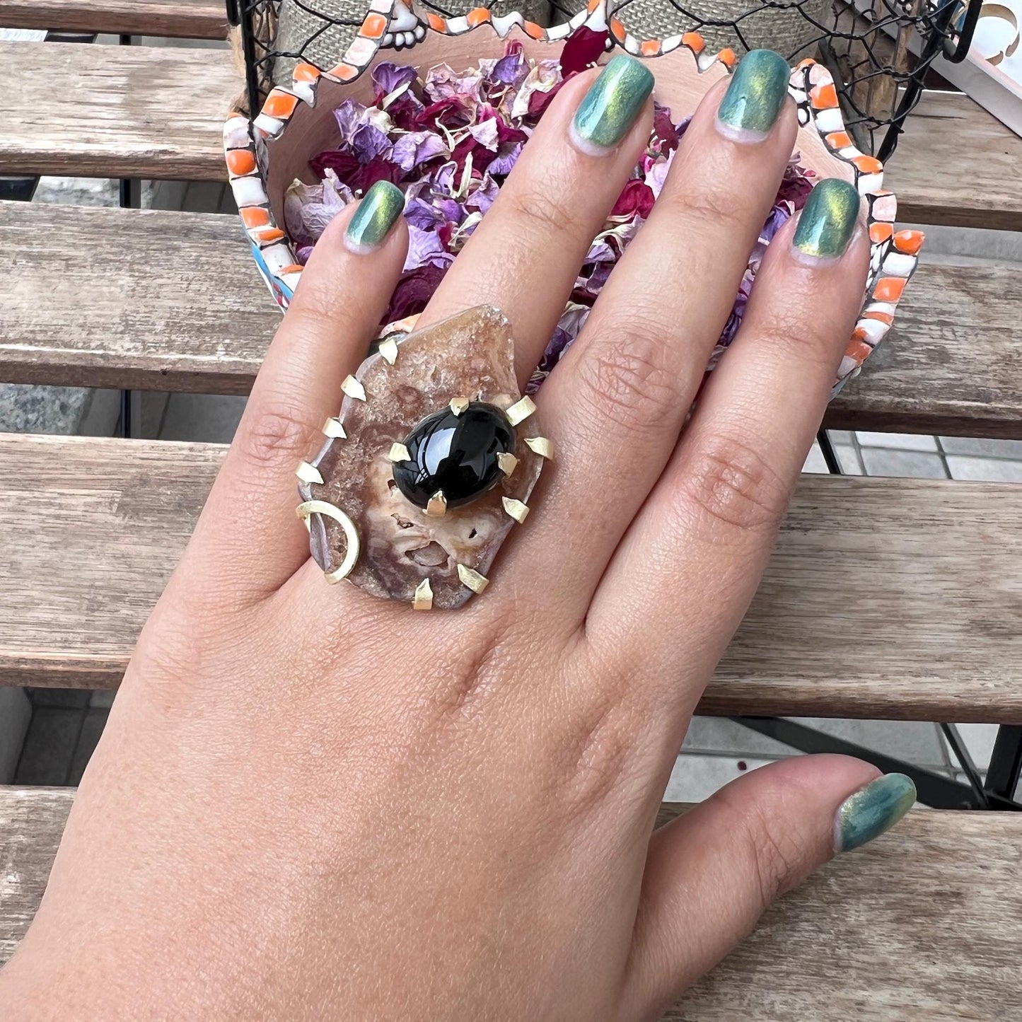 The Enache Brown Druzy Cocktail Ring TheEnache