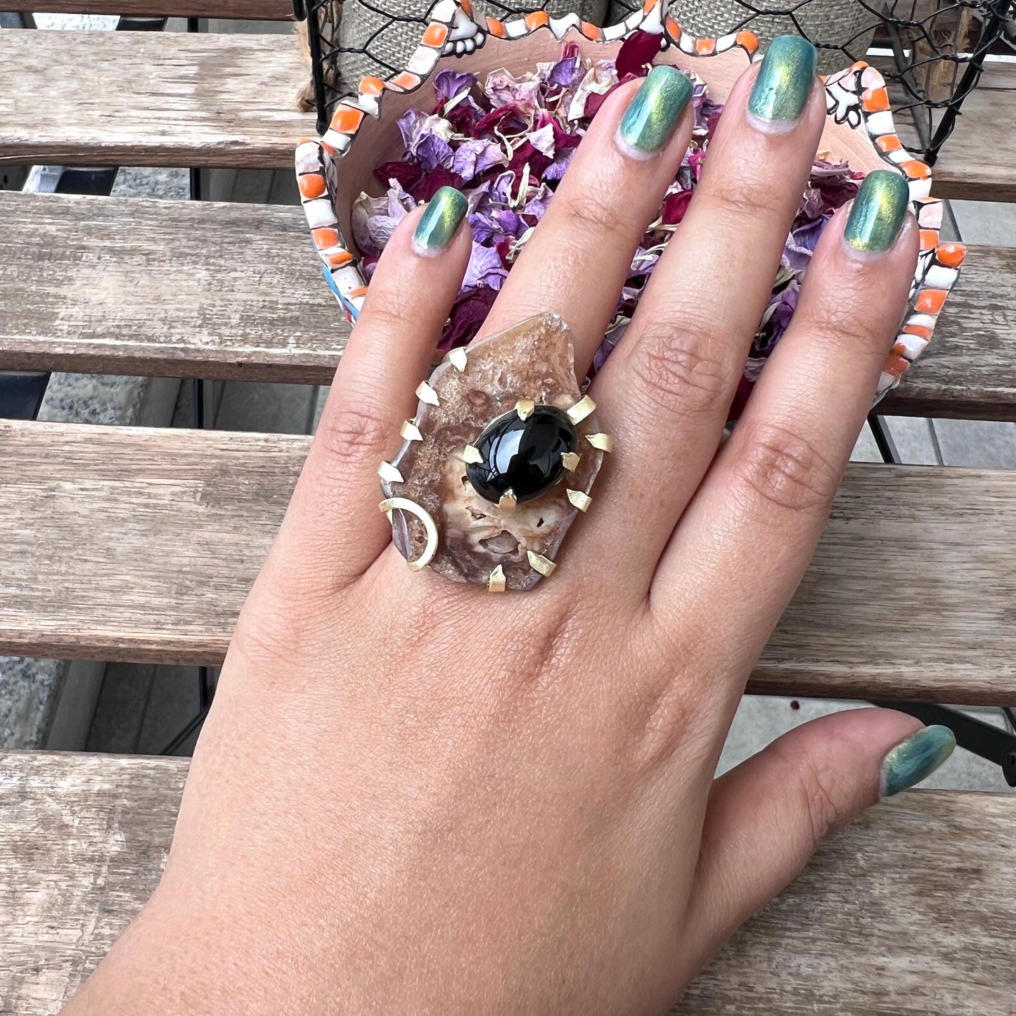 The Enache Brown Druzy Cocktail Ring TheEnache