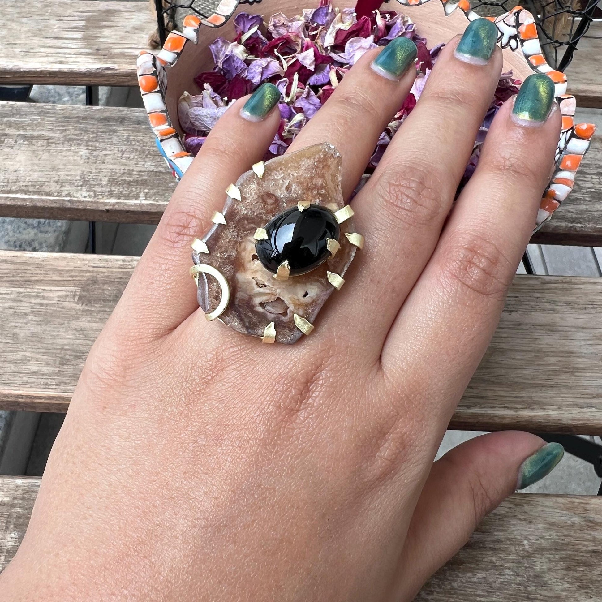 The Enache Brown Druzy Cocktail Ring TheEnache