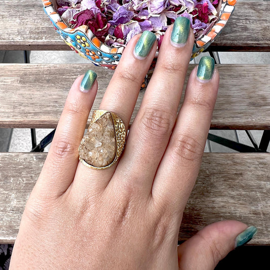 The Enache Brown Teardrop Druzy Ring TheEnache