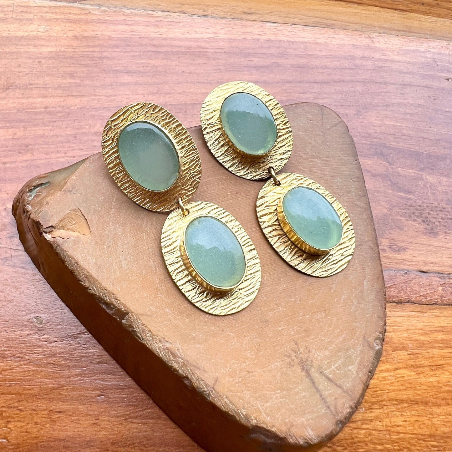 The Enache Chalcedony Gold Earrings TheEnache