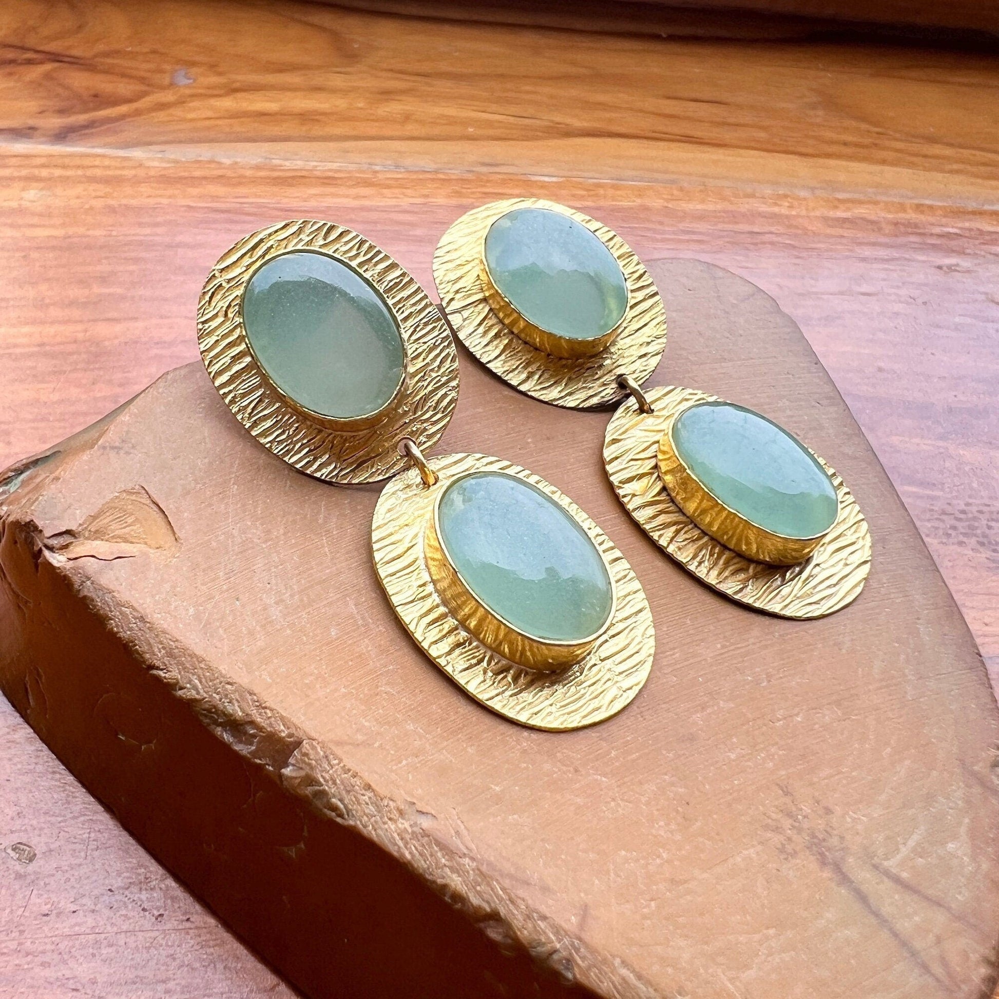 The Enache Chalcedony Gold Earrings TheEnache