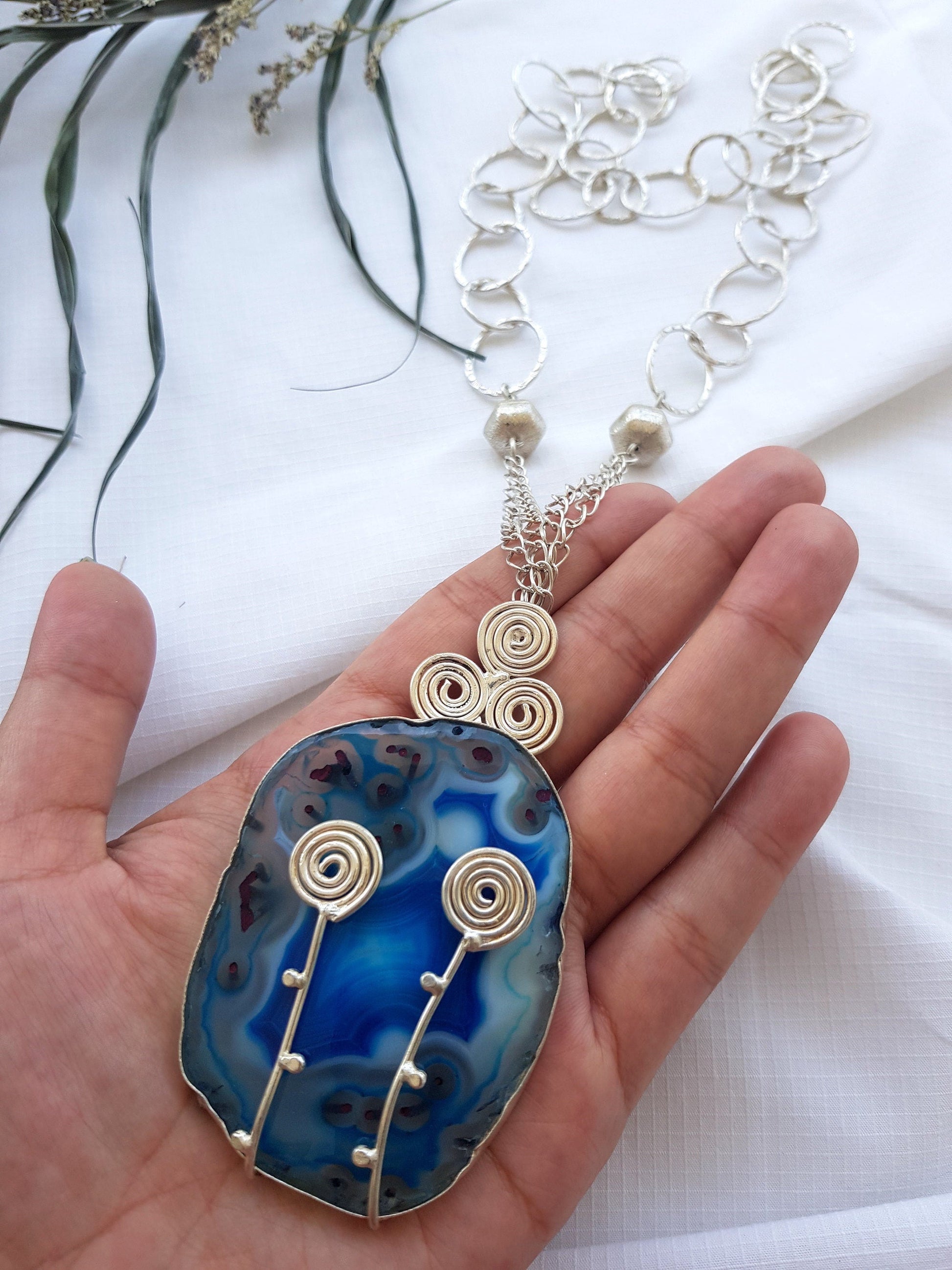 The Enache Colorful Druzy Pendant Necklace TheEnache