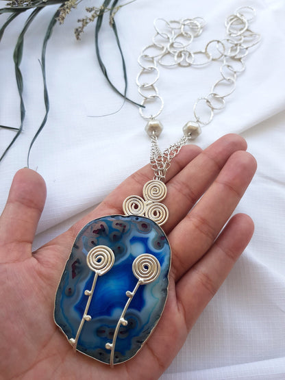 The Enache Colorful Druzy Pendant Necklace TheEnache