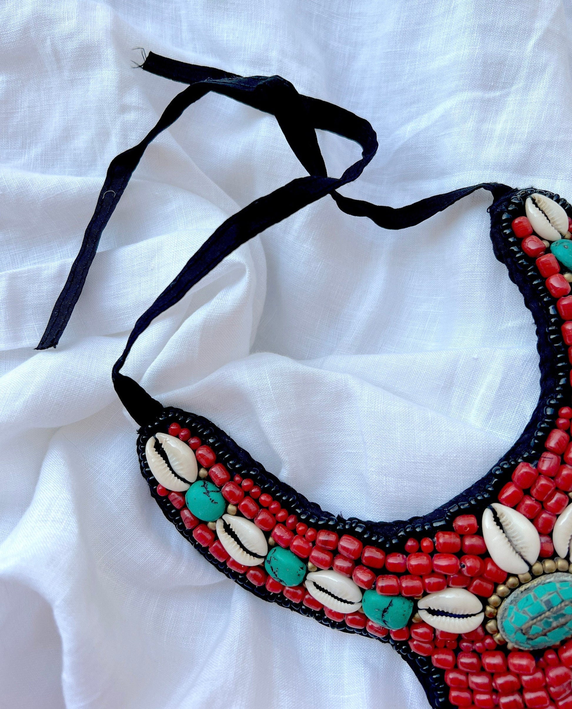 The Enache Coral & Turquoise Cowrie Necklace TheEnache