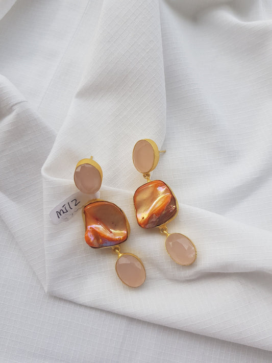 The Enache Crimson Biwa Pearl Earrings TheEnache