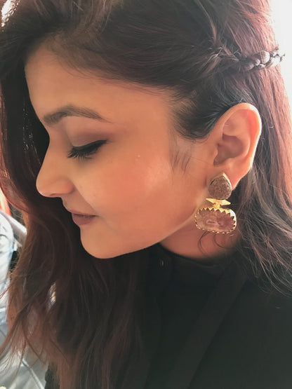 The Enache Dark Green Druzy Earrings TheEnache