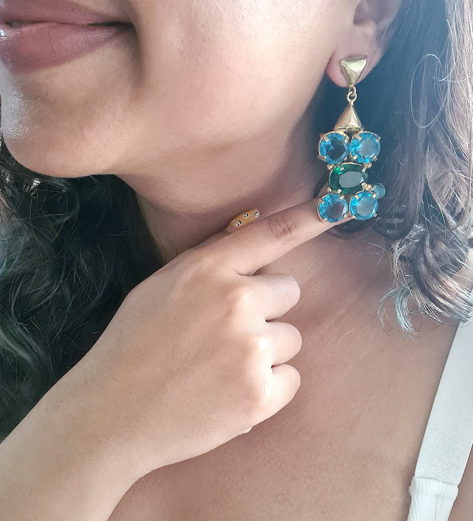 The Enache Emerald Crystal Earrings TheEnache