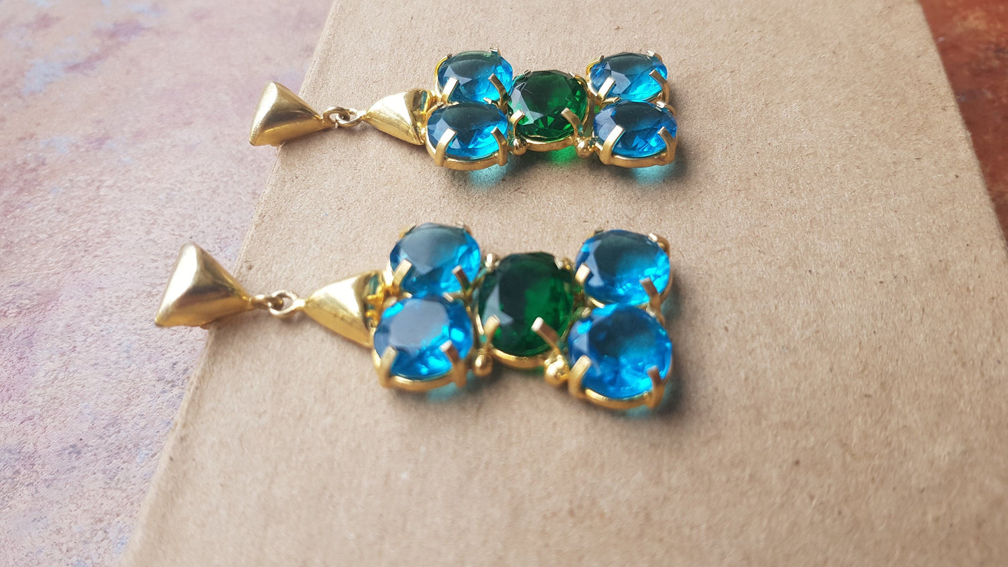 The Enache Emerald Crystal Earrings TheEnache