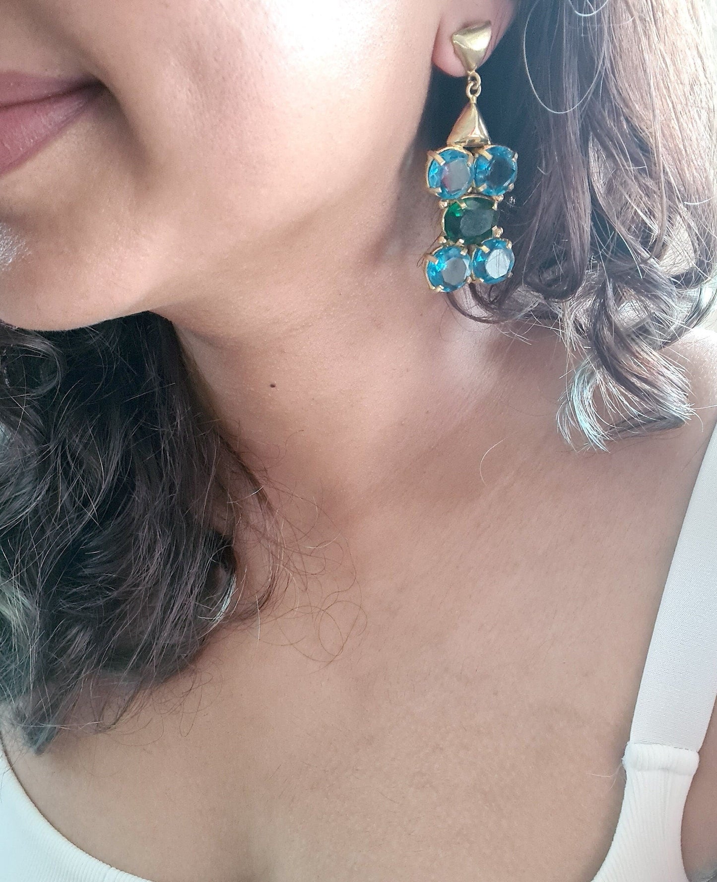 The Enache Emerald Crystal Earrings TheEnache
