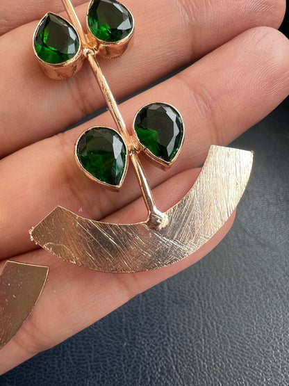The Enache Emerald Green Teardrop Dangle Earrings TheEnache