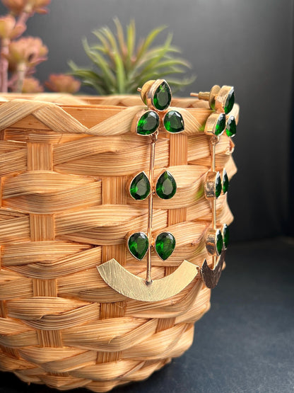 The Enache Emerald Green Teardrop Dangle Earrings TheEnache