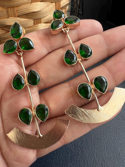 The Enache Emerald Green Teardrop Dangle Earrings TheEnache