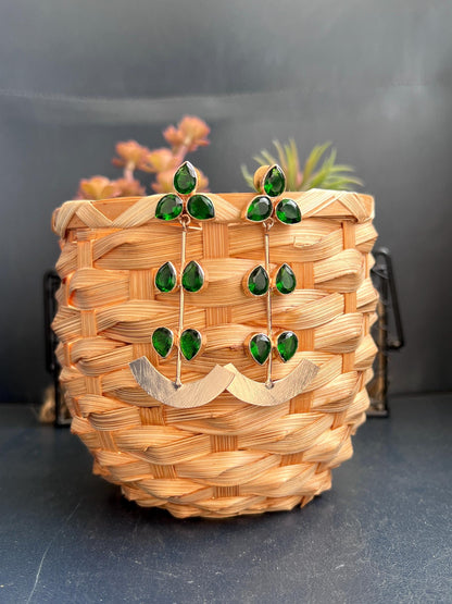 The Enache Emerald Green Teardrop Dangle Earrings TheEnache