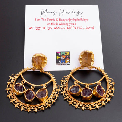 The Enache Filigree Amethyst Citrine Earrings TheEnache