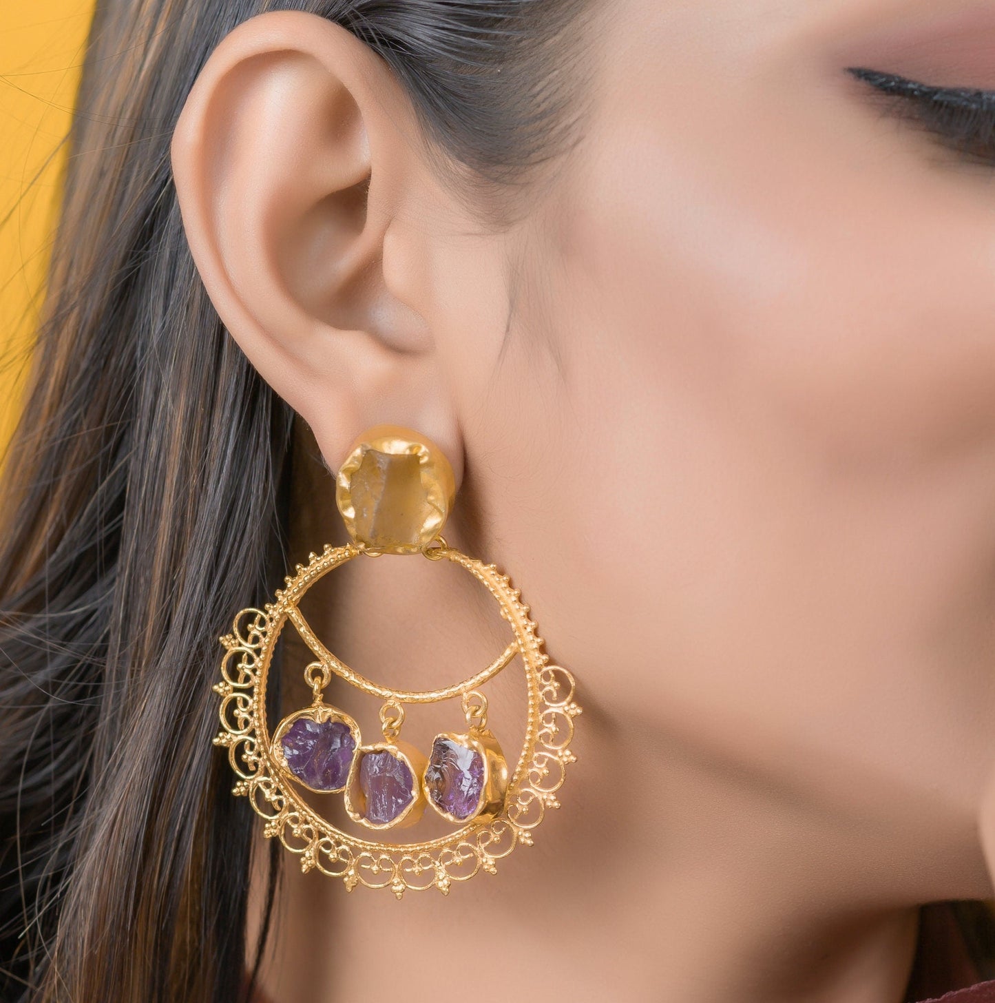 The Enache Filigree Amethyst Citrine Earrings TheEnache