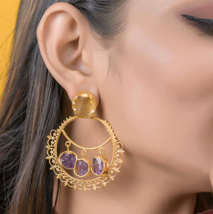 The Enache Filigree Amethyst Citrine Earrings TheEnache
