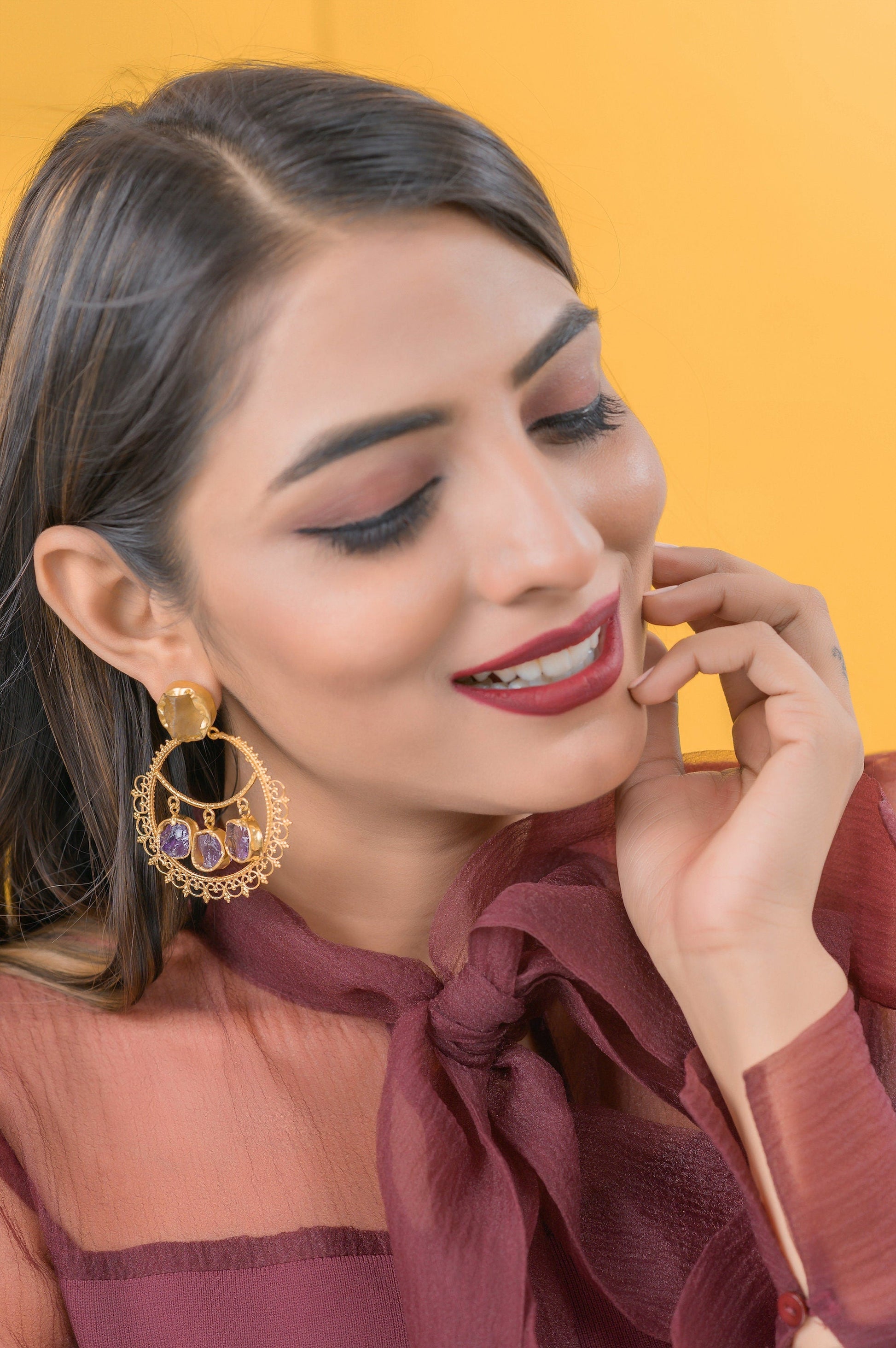 The Enache Filigree Amethyst Citrine Earrings TheEnache