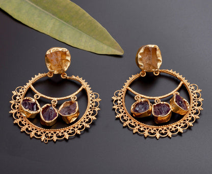 The Enache Filigree Amethyst Citrine Earrings TheEnache