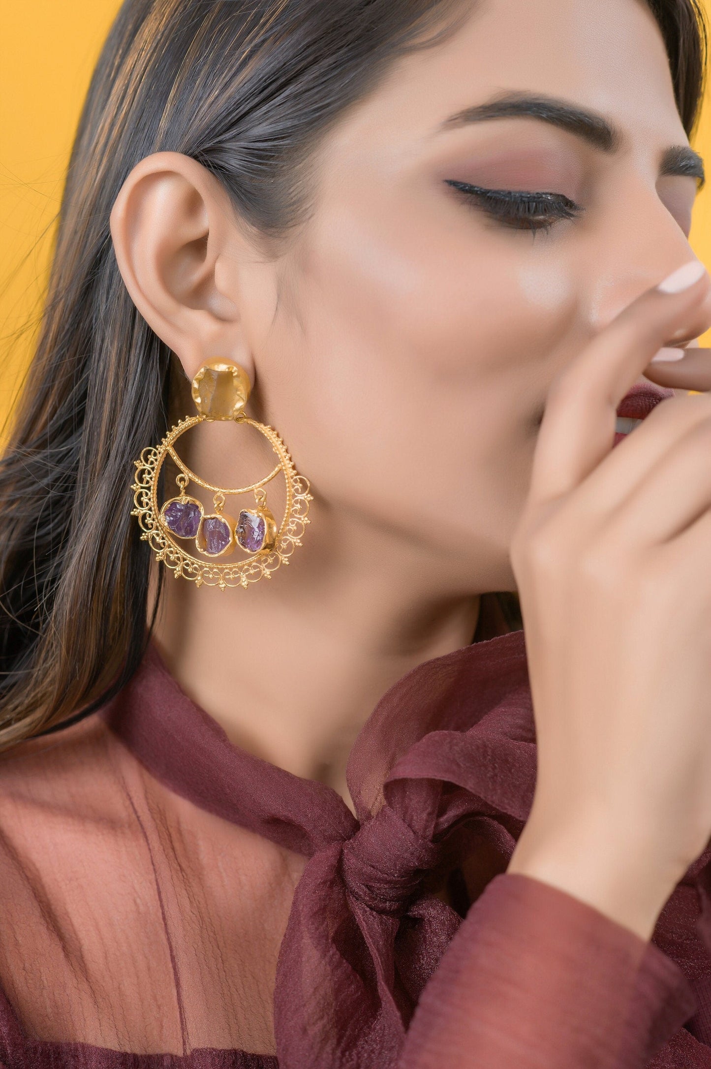 The Enache Filigree Amethyst Citrine Earrings TheEnache