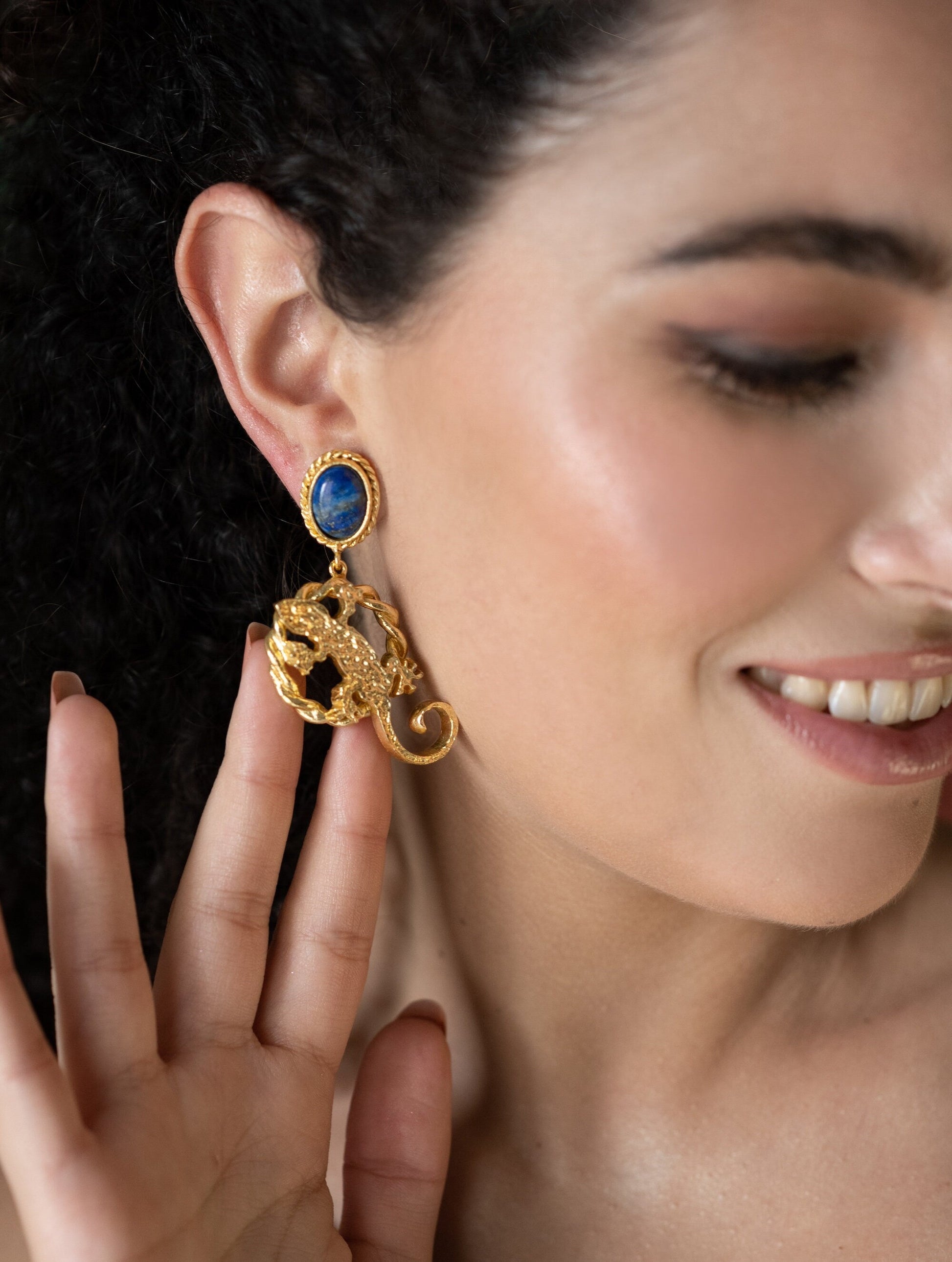 The Enache Gecko Lizard Dangling Earrings TheEnache