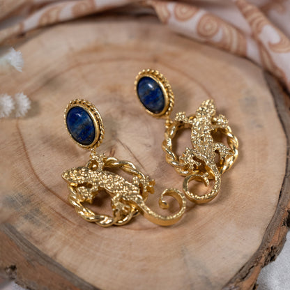 The Enache Gecko Lizard Dangling Earrings TheEnache