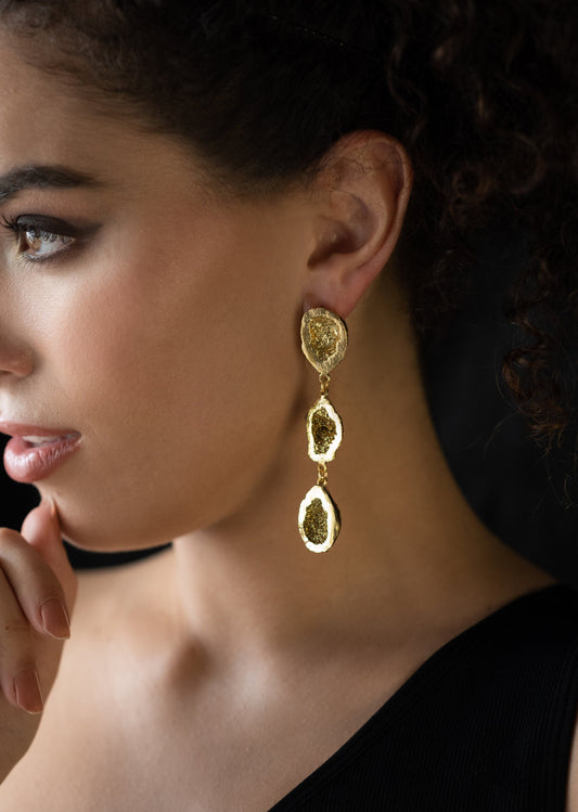 The Enache Geode Agate Dangle Earrings TheEnache