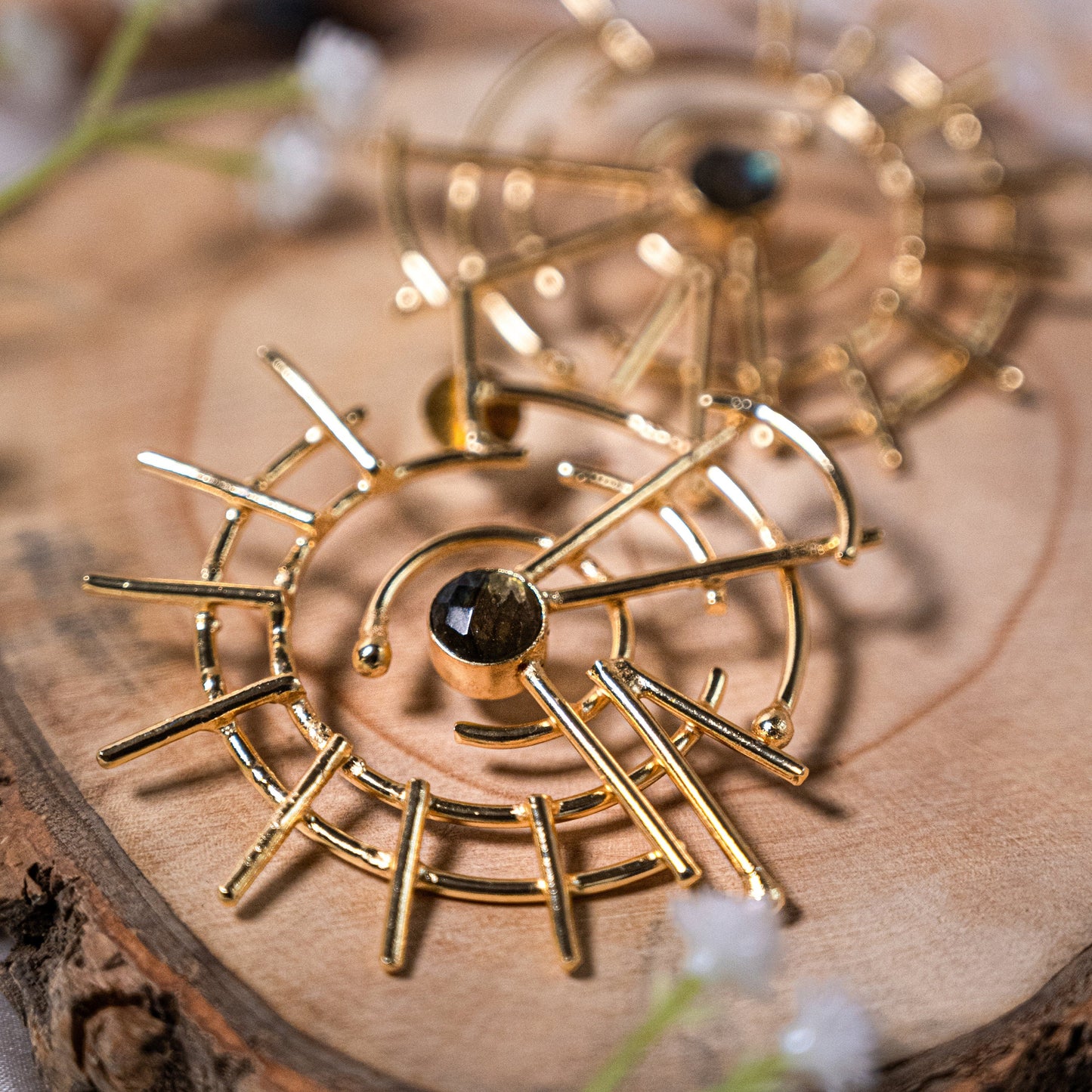 The Enache Geometric Gold Stud Earrings TheEnache