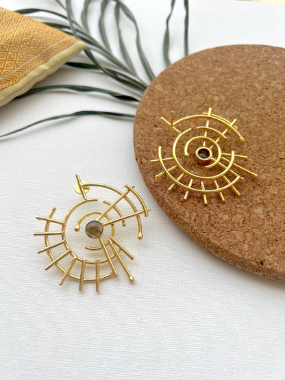 The Enache Geometric Gold Stud Earrings TheEnache