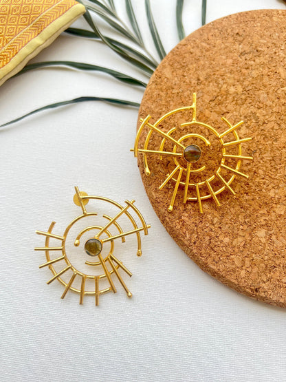 The Enache Geometric Gold Stud Earrings TheEnache