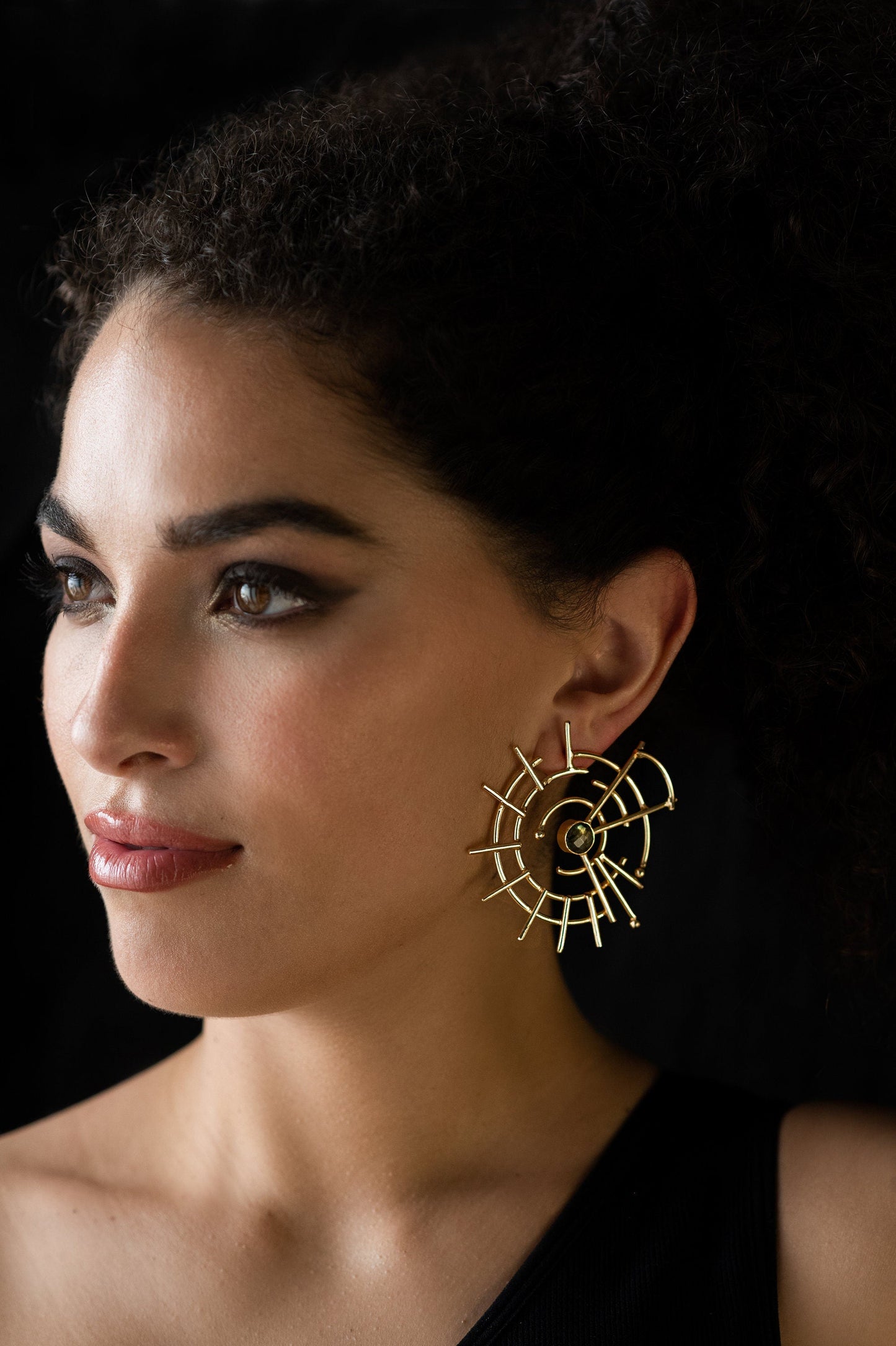 The Enache Geometric Gold Stud Earrings TheEnache