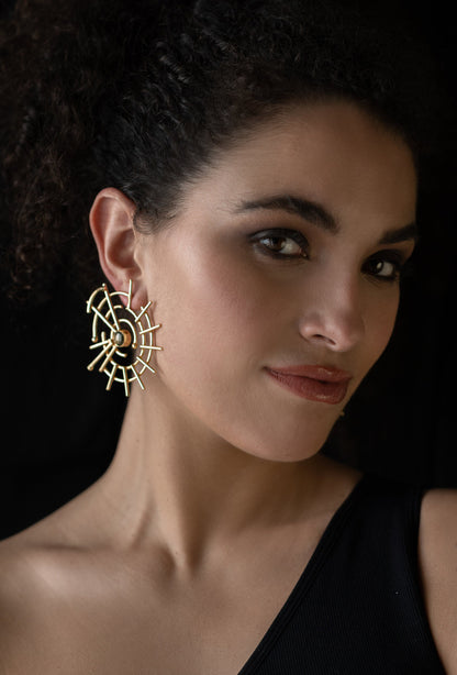 The Enache Geometric Gold Stud Earrings TheEnache